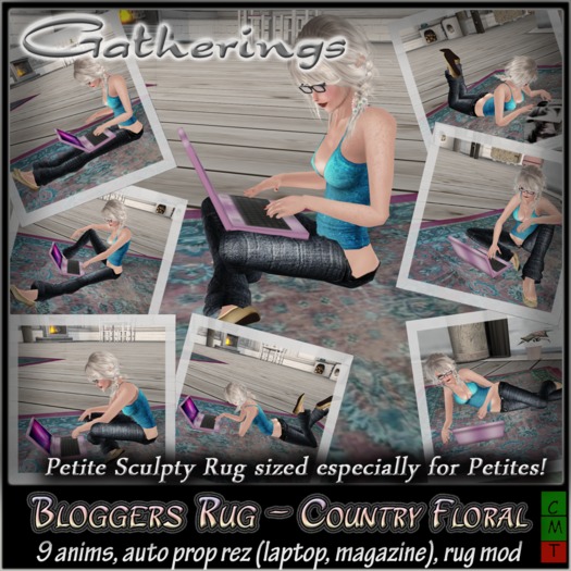 Gatherings Petite Blogger Rug~Country Floral -boxed-