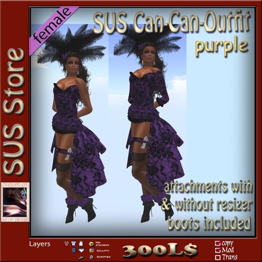 SUS CanCanDress purpleblack mit boots