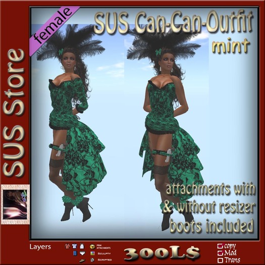 SUS CanCanDress mintblack mit boots