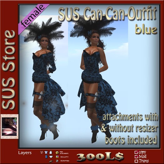 SUS CanCanDress blueblack mit boots