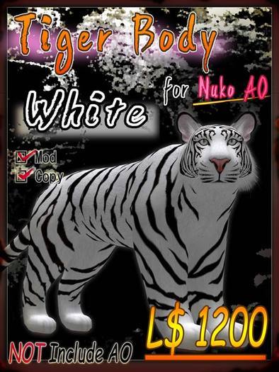 Tiger Body White Ssize