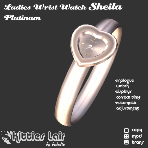 *KL* Ladies Wrist Watch Sheila Platinum