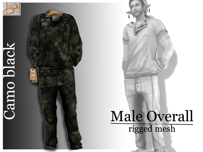 !gO! Male Overall *camo black*