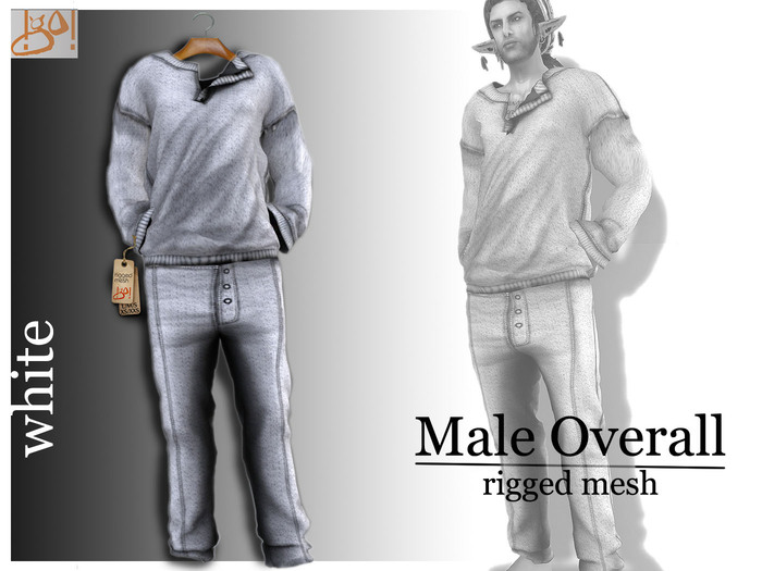 !gO! Male Overall *white*