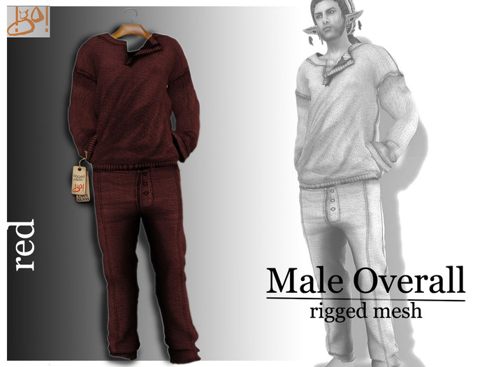 !gO! Male Overall *red*