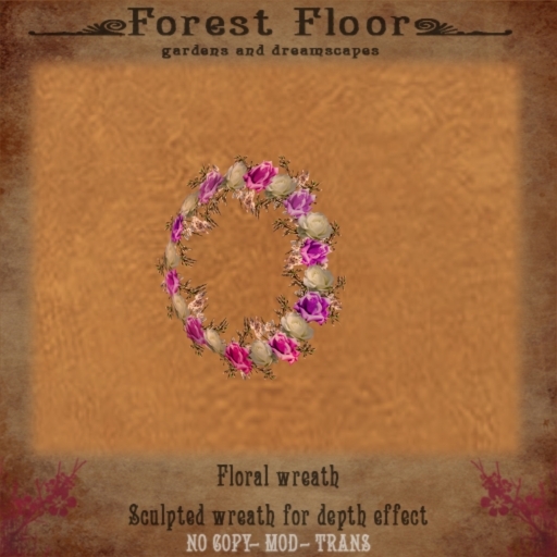 ~*Forest Floor*~ Wreath - Cherry & Roses Purple