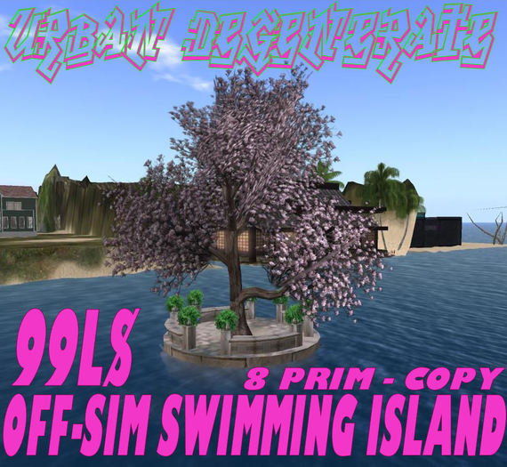 SWIMMING ISLAND - OFF SIM VERSION - 8 PRIM