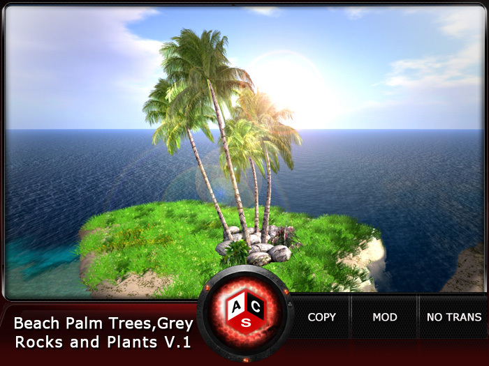 ACS Beach Palm Trees,Grey Rocks and Plants V.1