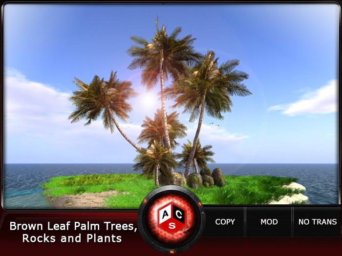 ACS Brown Leaf Palm Trees,Rocks and Plants
