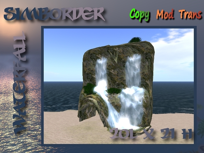 SimBorder Waterfall 20L x 24H with Lair