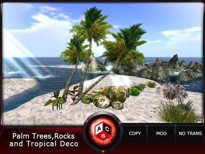 ACS Palm Trees,Rocks and Tropical Deco