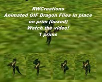 Animated GIF Green Dragon Flies in Place Flat TGA  (boxed)