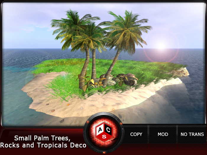 ACS Small Palm Trees,Rocks and Tropicals Deco