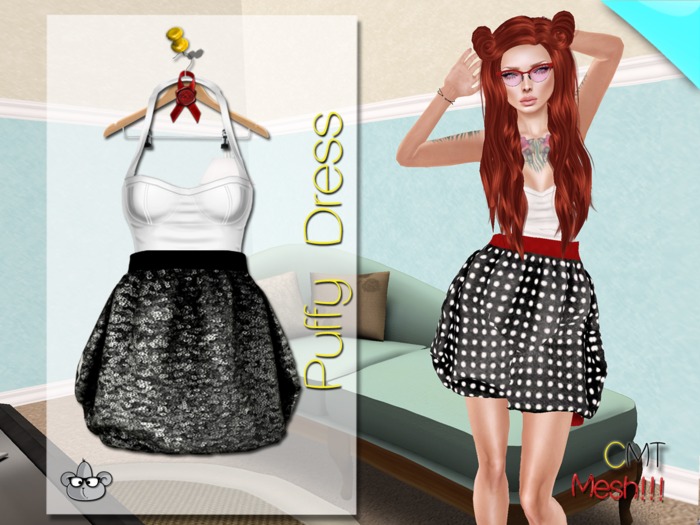 .::[NerdMonkey*Clothes] - [Puffy Dress sequins black]::. 