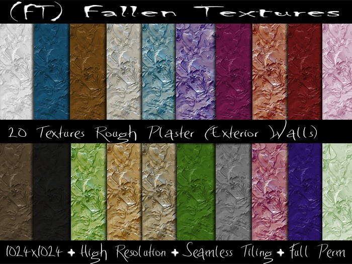 (FT) Fallen FULL PERM Textures Exterior Rough Plaster 20 Textures