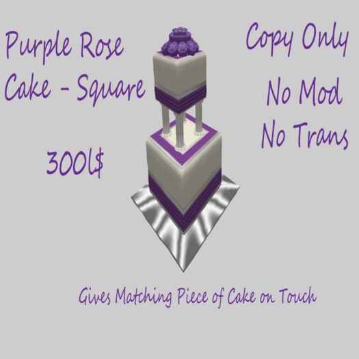 Purple Rose Cake - Square