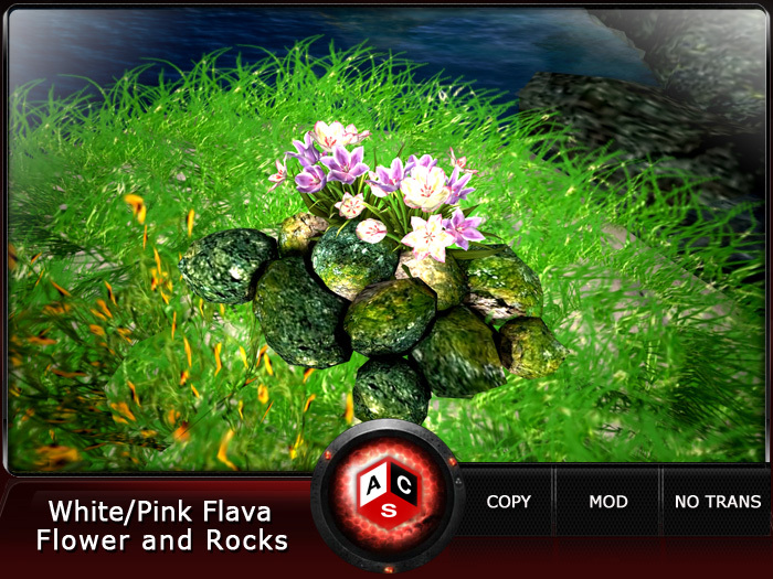 ACS White/Pink Flava Flower and Rocks