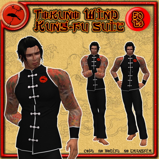 Kung-Fu Men Suit Black >>Tokuno Wind<< BOXED