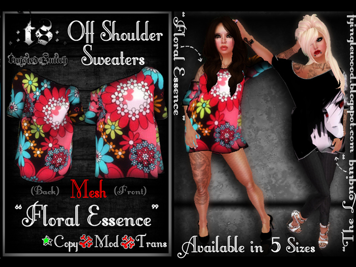 .:TS:. Floral Essence Off Shoulder Sweater