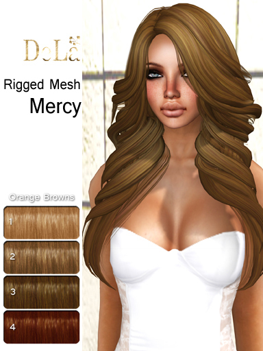 =DeLa*= Mesh Hair "Mercy" Orange Browns