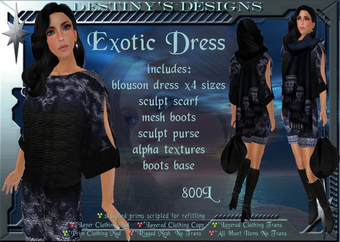 !~DD~! Exotic Dress - Black