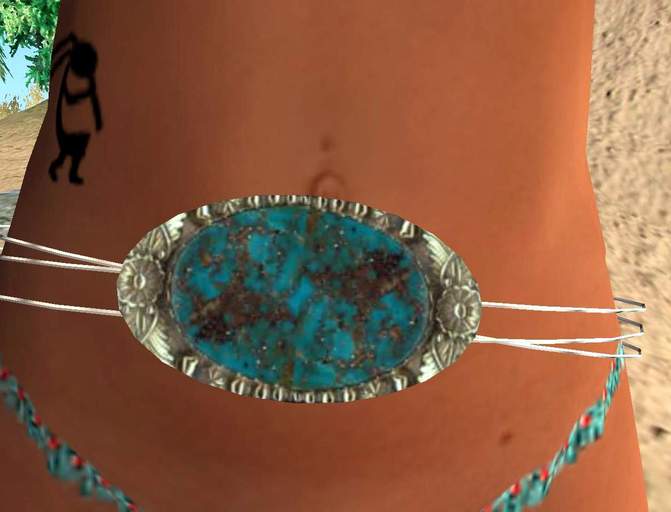 Turquoise & Silver belly chain