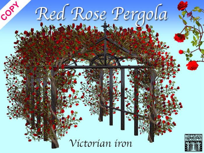 Victorian Pergola with Red Rose Vine - Thespian Products