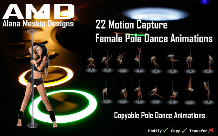 AMD - 22 Copyable Female Dance Pole Animations