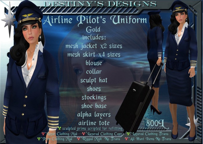 !~DD~! Airline Pilot - Ladies - Gold