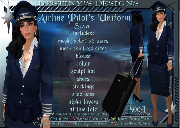 !~DD~! Airline Pilot - Ladies - Silver