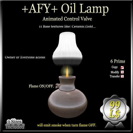 +AFY+ Oil Lamp - (Animated Control Valve).