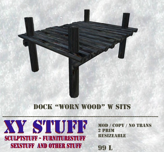 DOCK with sits, sculpted 2 prims