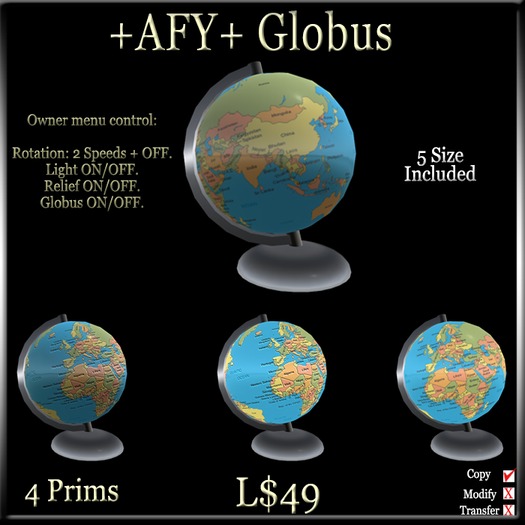 +AFY+ Globus 2 Rotation Speeds + OFF (5 Sizes Included)