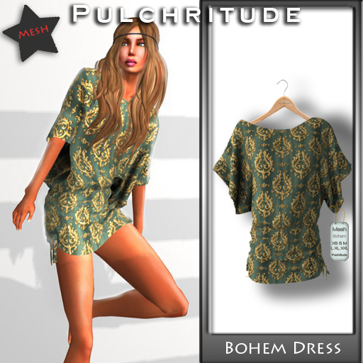 Pulchritude - Bohem Dress (Green) Mesh