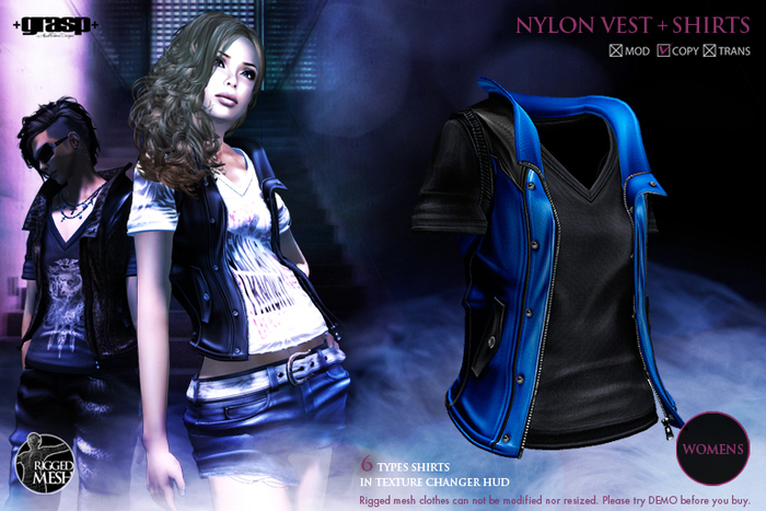 +grasp+/NylonVest+Shirts(Mesh)/Blue/Womens