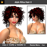 A&A Riha Hair 2 (Color 2 from Value Pack). Rich spiral curls shoulder length hair.