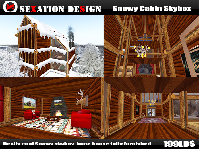 Log House Skybox / Snow - Fully Furnished