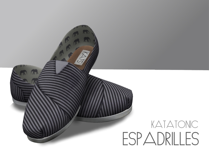 {katatonic} espadrilles - grey striped