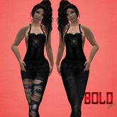 Overall Black e Ripped Lower