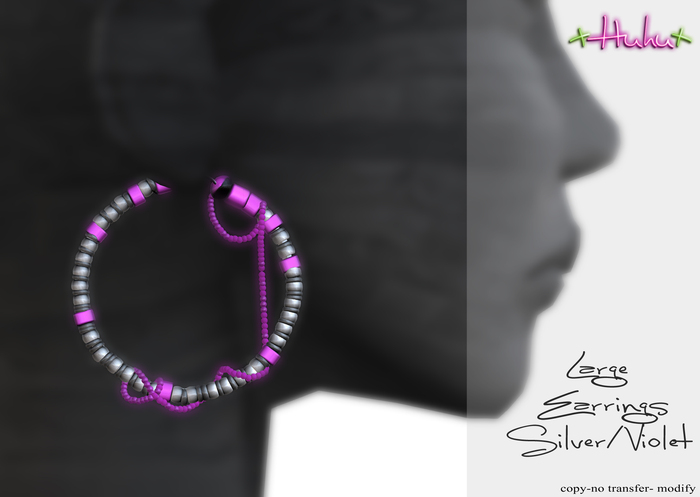 +HUHU+ Long earring violet/silver