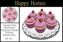 H.Homes ~ Strawberry Cupcake Plate ~  Party Food