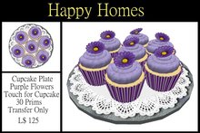H.Homes ~ Purple Flower Cupcake Plate ~  Party Food