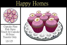 H.Homes ~ Pink Daisy Cupcake Plate ~  Party Food