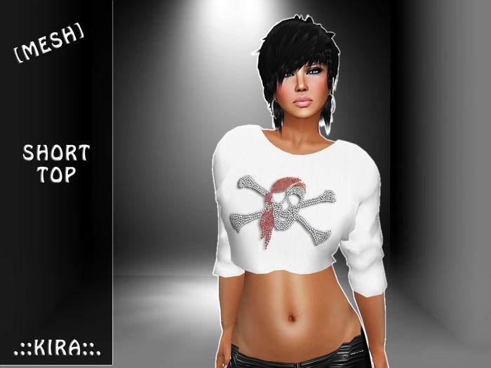 .::KIRA::. Mesh Short Top Skull