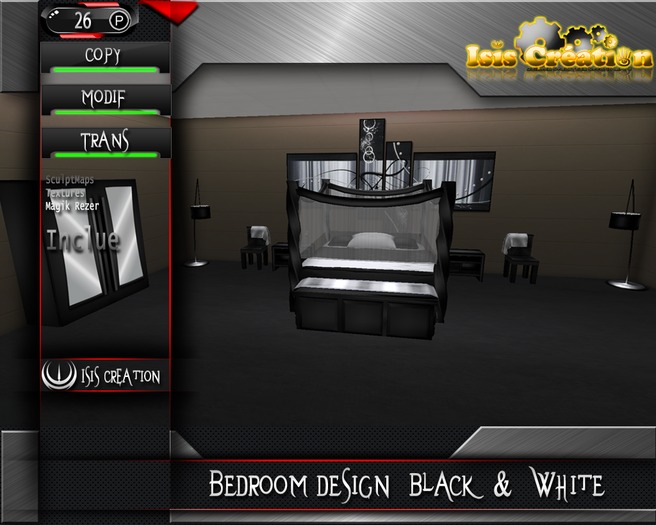 Bedroom Design Black & White Full Perm