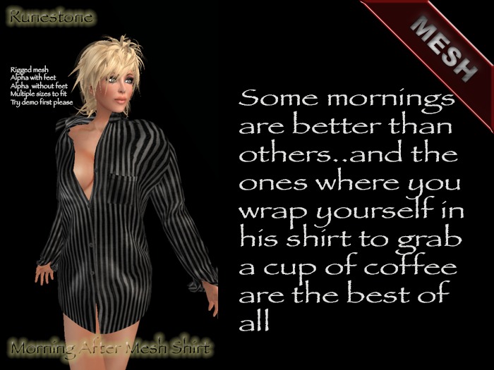 Morning After Mesh Shirt  (Blk/Grey)