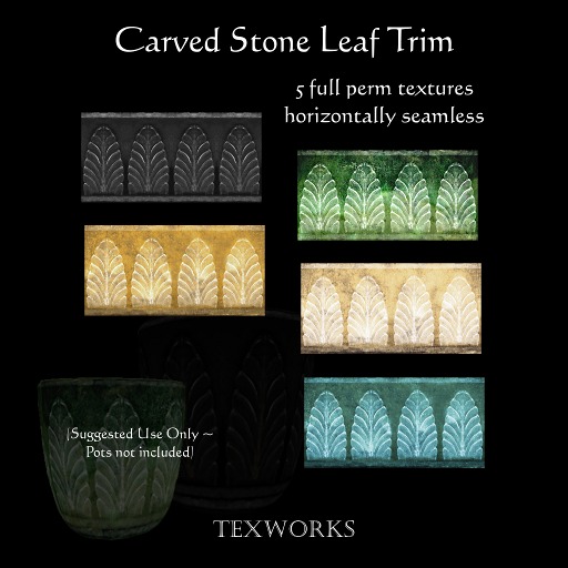 MD Carved Stone Leaf Trim (Boxed) 