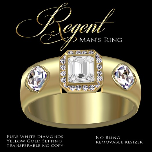 Exquisite Regent Man's Wedding Ring Gold