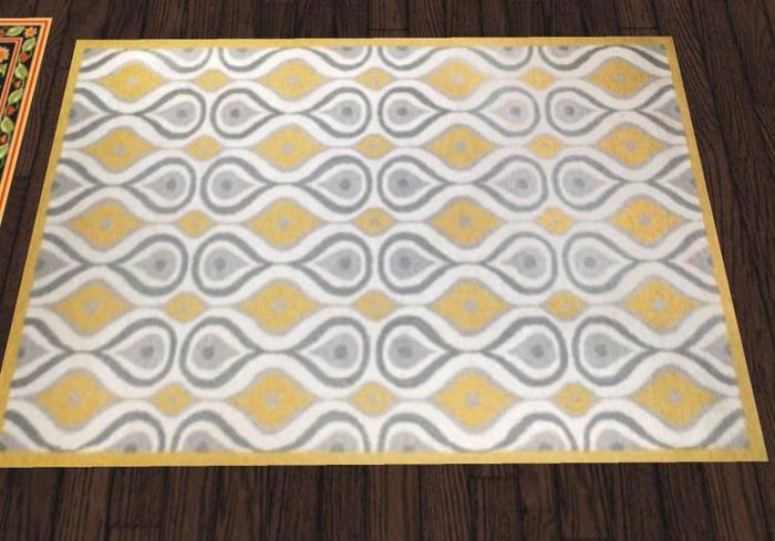 *Critters in the Attic* Yellow/Grey Modern Rug