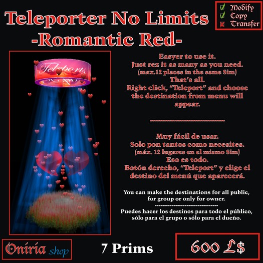 TELEPORT NO LIMITS-ROMANTIC RED